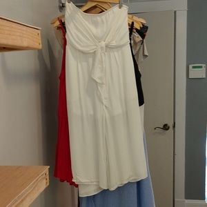 White romper with front tie